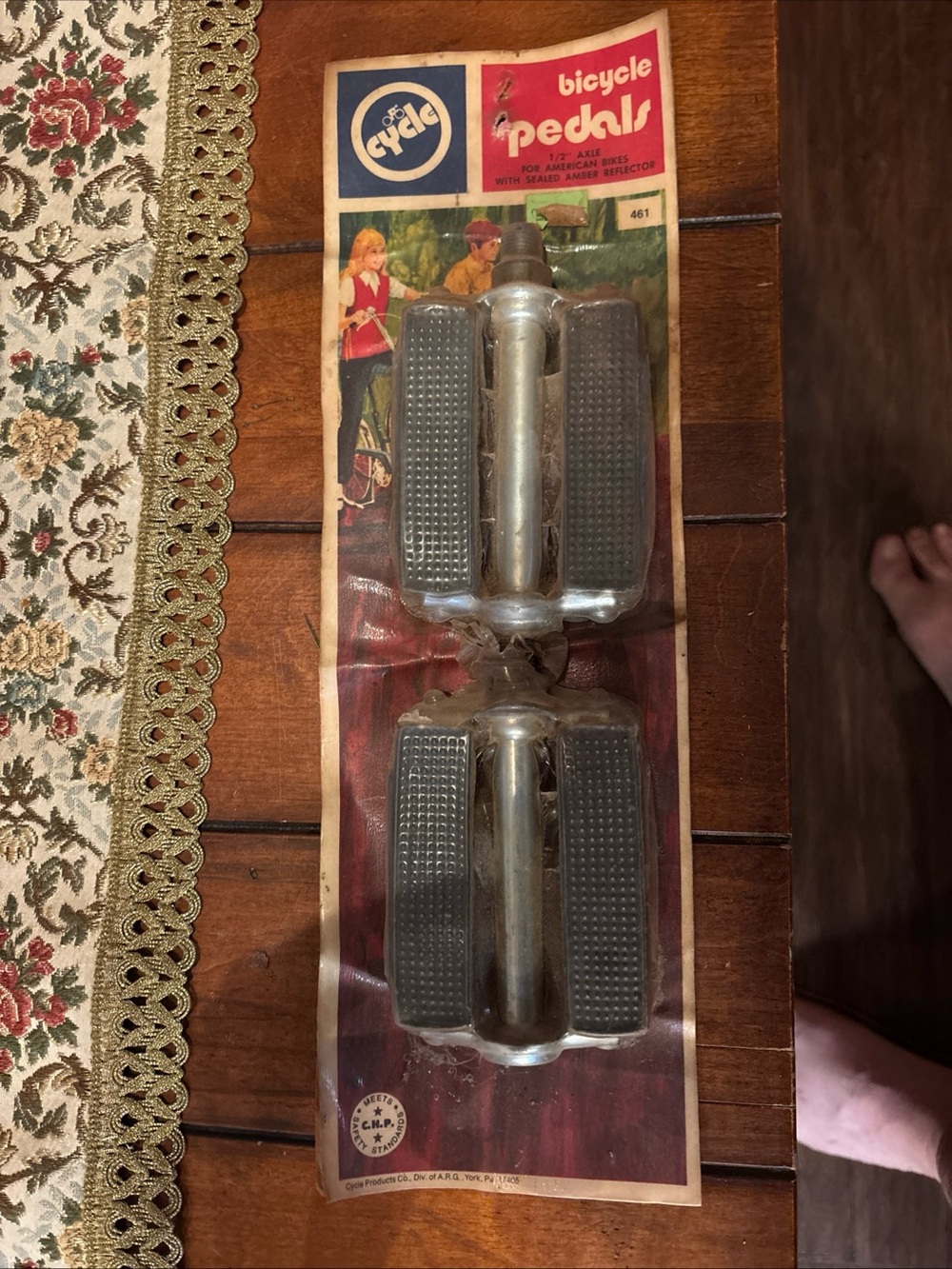 Vintage Cycle Products Bicycle Pedals #461 1/2β Axle Pair NOS Original Card